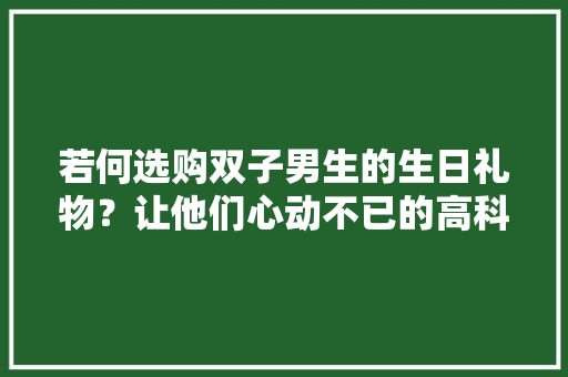 若何选购双子男生的生日礼物？让他们心动不已的高科技与立异玩意 若何选购双子男生的生日礼物？让他们心动不已的高科技与立异玩意 人工智能
