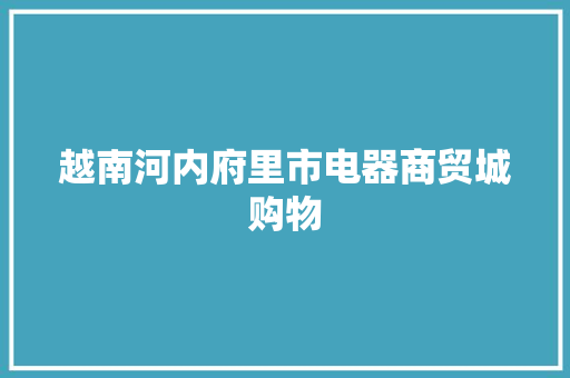 越南河内府里市电器商贸城购物 越南河内府里市电器商贸城购物 互联通信