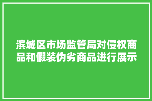 滨城区市场监管局对侵权商品和假装伪劣商品进行展示并集中销毁