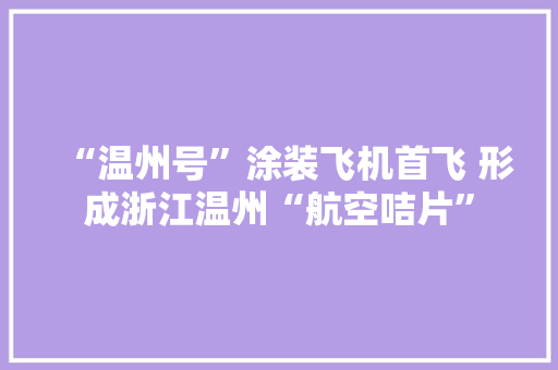 “温州号”涂装飞机首飞 形成浙江温州“航空咭片”