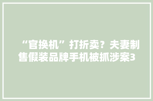 “官换机”打折卖？夫妻制售假装品牌手机被抓涉案300万 “官换机”打折卖？夫妻制售假装品牌手机被抓涉案300万 智能科技