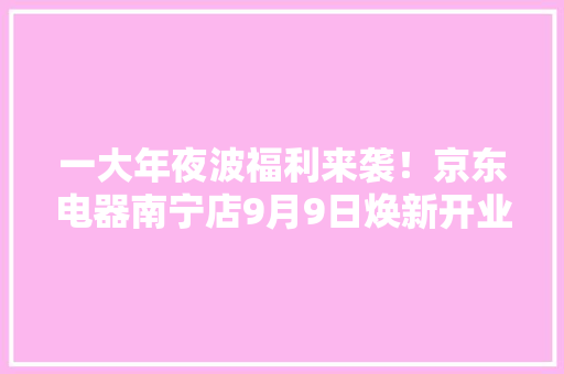 一大年夜波福利来袭！京东电器南宁店9月9日焕新开业