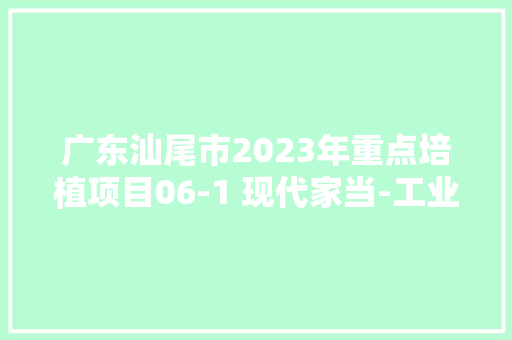 广东汕尾市2023年重点培植项目06-1 现代家当-工业（63项） 广东汕尾市2023年重点培植项目06-1 现代家当-工业（63项） 人工智能