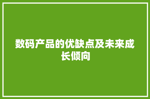 数码产品的优缺点及未来成长倾向