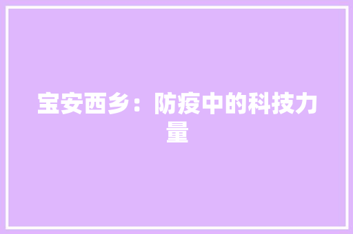 宝安西乡：防疫中的科技力量 宝安西乡：防疫中的科技力量 互联通信