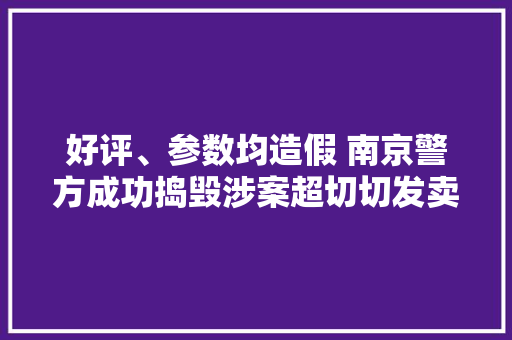 好评、参数均造假 南京警方成功捣毁涉案超切切发卖伪劣电子产品团伙