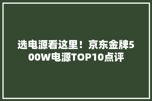 选电源看这里！京东金牌500W电源TOP10点评 选电源看这里！京东金牌500W电源TOP10点评 人工智能