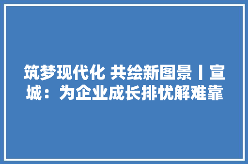 筑梦现代化 共绘新图景丨宣城：为企业成长排忧解难靠高科技为农业赋能