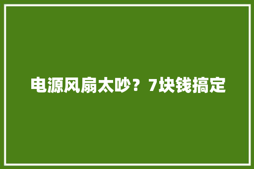 电源风扇太吵？7块钱搞定
