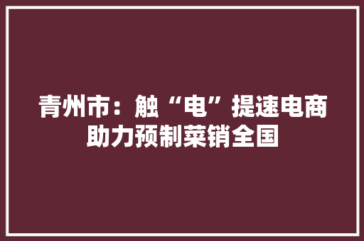 青州市：触“电”提速电商助力预制菜销全国 青州市：触“电”提速电商助力预制菜销全国 人工智能