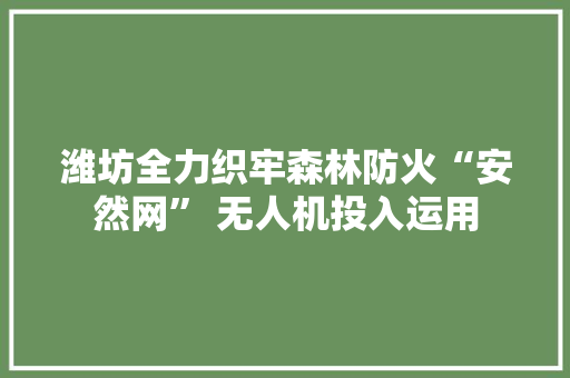 潍坊全力织牢森林防火“安然网” 无人机投入运用