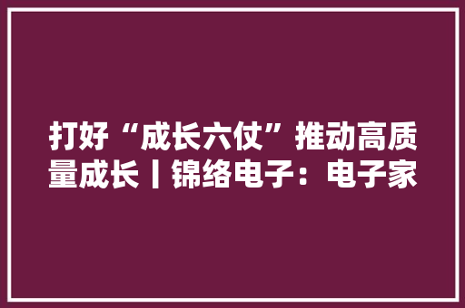 打好“成长六仗”推动高质量成长丨锦络电子：电子家当的“百镀人”