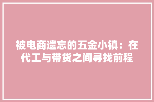 被电商遗忘的五金小镇：在代工与带货之间寻找前程 被电商遗忘的五金小镇：在代工与带货之间寻找前程 智能科技