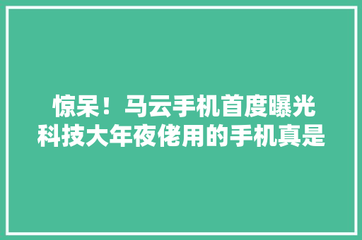  惊呆！马云手机首度曝光科技大年夜佬用的手机真是出人意料
