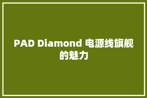 PAD Diamond 电源线旗舰的魅力