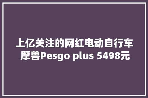 上亿关注的网红电动自行车 摩兽Pesgo plus 5498元领回家。