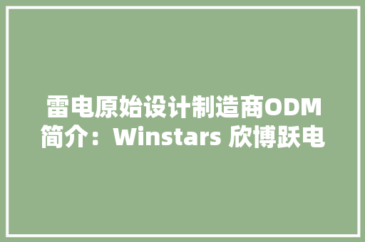 雷电原始设计制造商ODM简介：Winstars 欣博跃电子