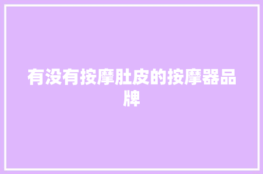 有没有按摩肚皮的按摩器品牌 有没有按摩肚皮的按摩器品牌 智能家居