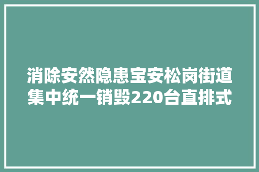 消除安然隐患宝安松岗街道集中统一销毁220台直排式热水器