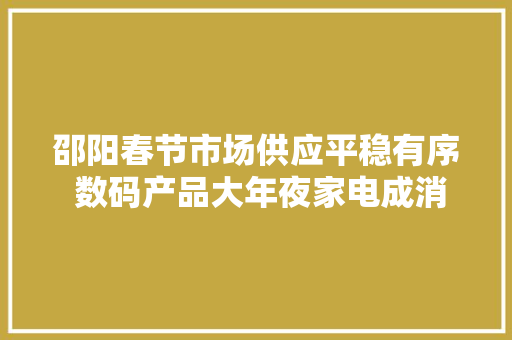 邵阳春节市场供应平稳有序 数码产品大年夜家电成消费热点 邵阳春节市场供应平稳有序 数码产品大年夜家电成消费热点 人工智能