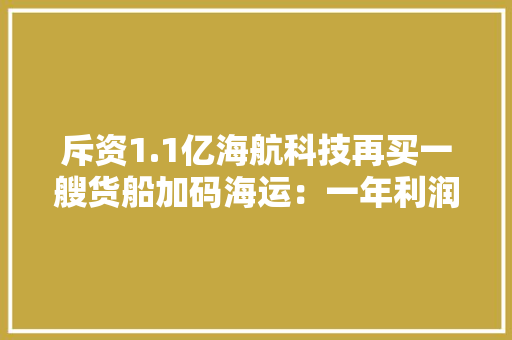 斥资1.1亿海航科技再买一艘货船加码海运：一年利润可达三、四切切 斥资1.1亿海航科技再买一艘货船加码海运：一年利润可达三、四切切 互联通信