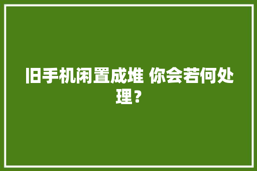 旧手机闲置成堆 你会若何处理？ 旧手机闲置成堆 你会若何处理？ 智能科技