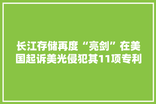 长江存储再度“亮剑”在美国起诉美光侵犯其11项专利