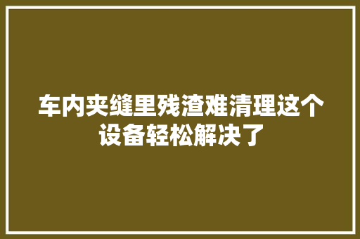 车内夹缝里残渣难清理这个设备轻松解决了 车内夹缝里残渣难清理这个设备轻松解决了 智能家居