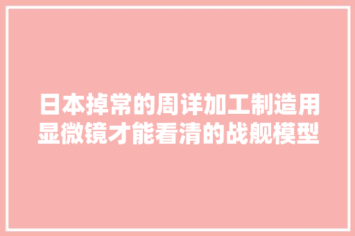 日本掉常的周详加工制造用显微镜才能看清的战舰模型让人赞叹