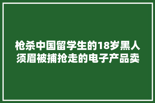 枪杀中国留学生的18岁黑人须眉被捕抢走的电子产品卖了100美元