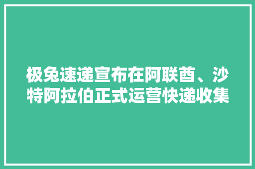 极兔速递宣布在阿联酋、沙特阿拉伯正式运营快递收集 极兔速递宣布在阿联酋、沙特阿拉伯正式运营快递收集 智能科技