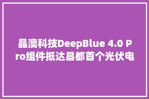 晶澳科技DeepBlue 4.0 Pro组件抵达昌都首个光伏电站现场