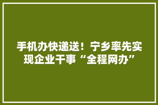手机办快递送！宁乡率先实现企业干事“全程网办” 手机办快递送！宁乡率先实现企业干事“全程网办” 智能家居