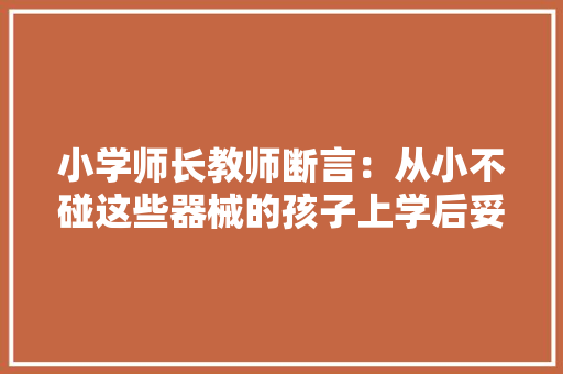 小学师长教师断言：从小不碰这些器械的孩子上学后妥妥的是“学霸”