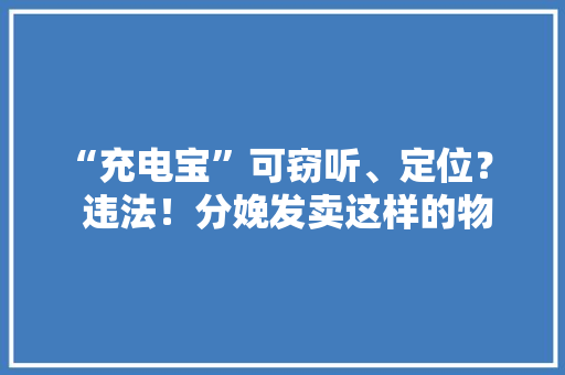 “充电宝”可窃听、定位？  违法！分娩发卖这样的物品若何入罪量刑？