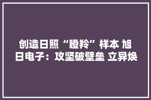 创造日照“瞪羚”样本 旭日电子：攻坚破壁垒 立异焕活气 创造日照“瞪羚”样本 旭日电子：攻坚破壁垒 立异焕活气 互联通信