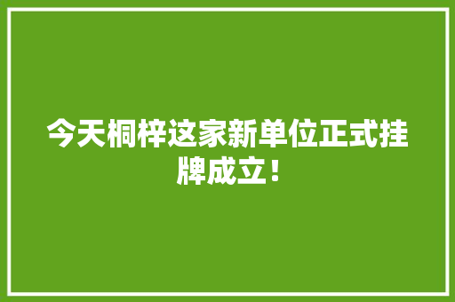 今天桐梓这家新单位正式挂牌成立！