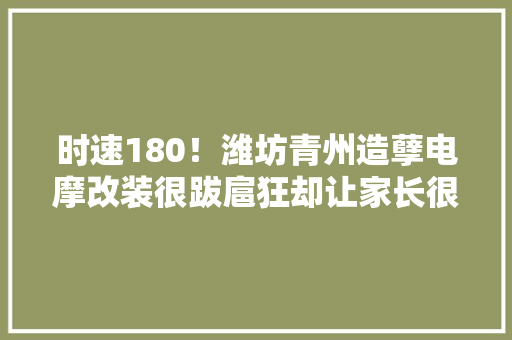 时速180！潍坊青州造孽电摩改装很跋扈狂却让家长很受伤