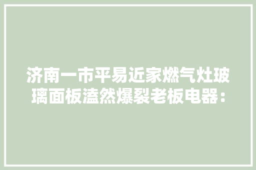 济南一市平易近家燃气灶玻璃面板溘然爆裂老板电器：非产品质量问题 济南一市平易近家燃气灶玻璃面板溘然爆裂老板电器：非产品质量问题 智能家居