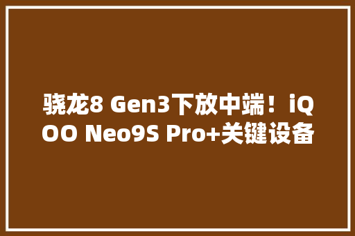 骁龙8 Gen3下放中端！iQOO Neo9S Pro+关键设备汇总
