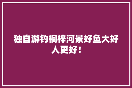 独自游钓桐梓河景好鱼大好人更好！