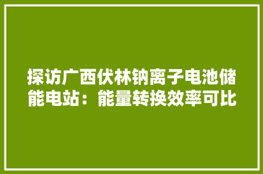 探访广西伏林钠离子电池储能电站：能量转换效率可比锂电高2%