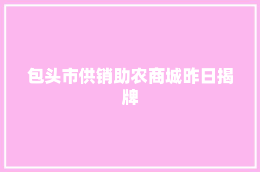 包头市供销助农商城昨日揭牌