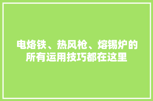 电烙铁、热风枪、熔锡炉的所有运用技巧都在这里