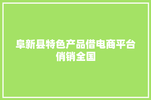 阜新县特色产品借电商平台俏销全国