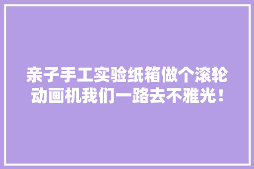 亲子手工实验纸箱做个滚轮动画机我们一路去不雅光！
