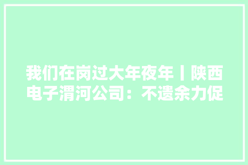 我们在岗过大年夜年丨陕西电子渭河公司：不遗余力促分娩保交付