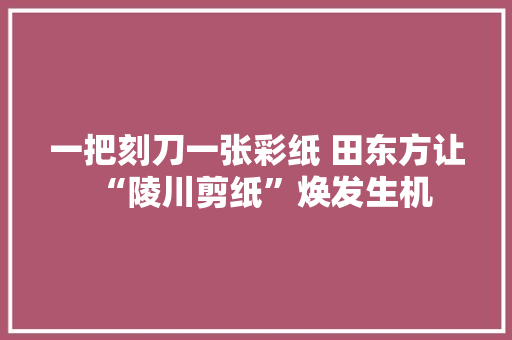 一把刻刀一张彩纸 田东方让“陵川剪纸”焕发生机 一把刻刀一张彩纸 田东方让“陵川剪纸”焕发生机 智能科技