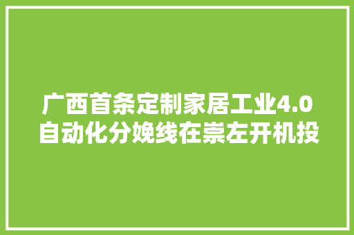 广西首条定制家居工业4.0自动化分娩线在崇左开机投产 广西首条定制家居工业4.0自动化分娩线在崇左开机投产 智能科技