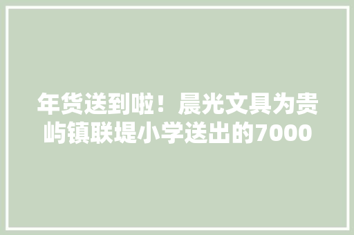 年货送到啦！晨光文具为贵屿镇联堤小学送出的7000件文具已到达